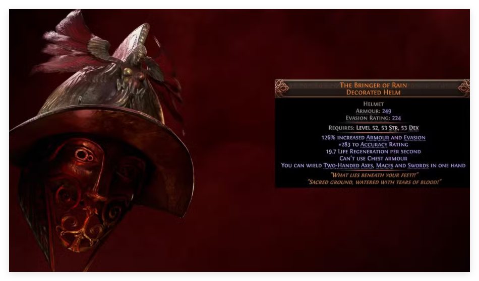 The Bringer of Rain Helm poe 2